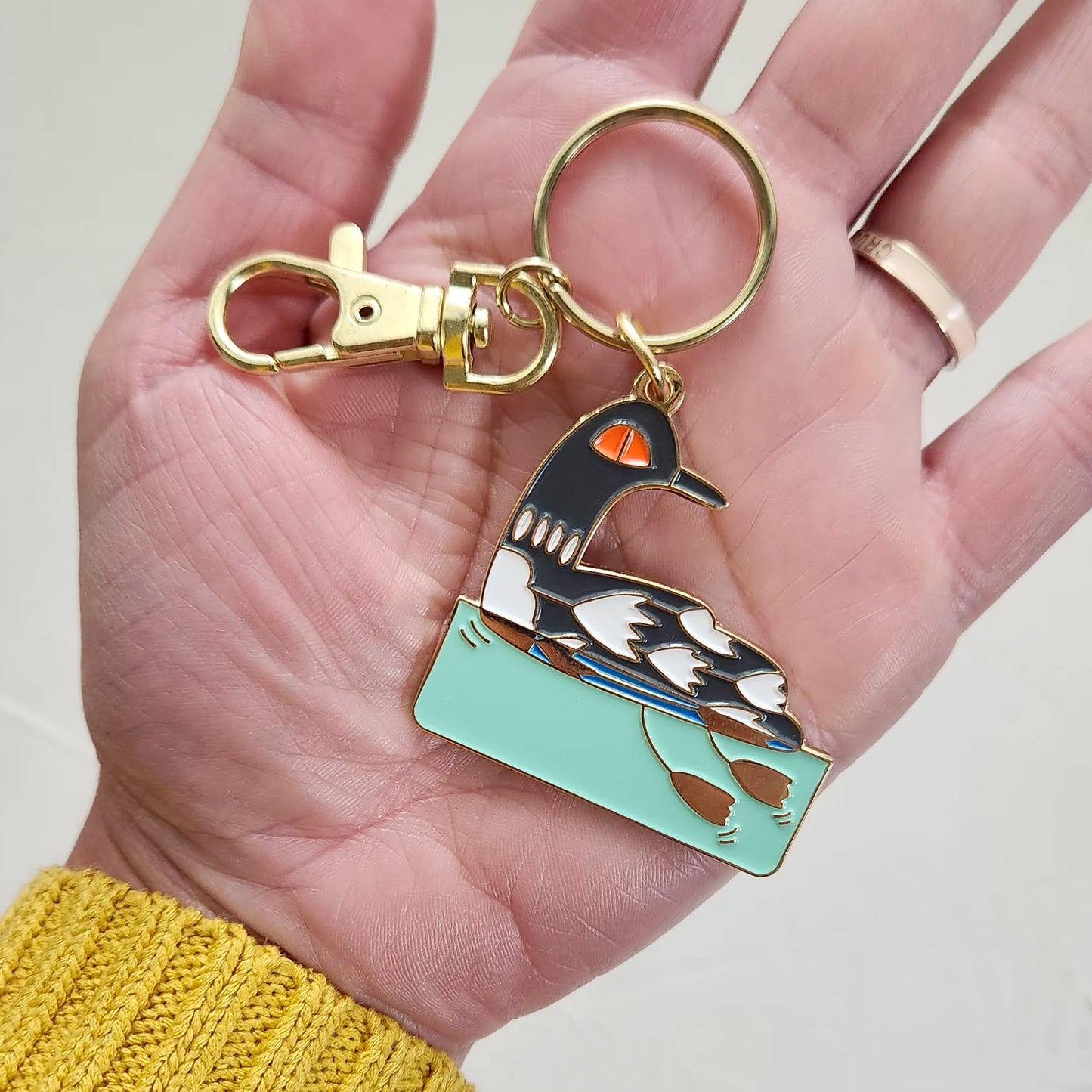 Loon Enamel Keychain